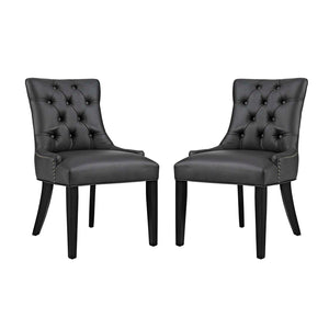 Regent Dining Side Chair Vinyl Set of 2 Black EEI-2742-BLK-SET