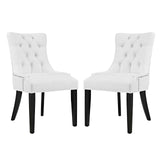 Regent Dining Side Chair Vinyl Set of 2 White EEI-2742-WHI-SET