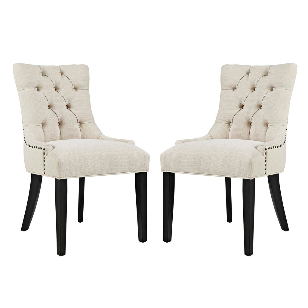 Regent Dining Side Chair Fabric Set of 2 Beige EEI-2743-BEI-SET