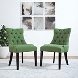 Regent Dining Side Chair Fabric Set of 2 Green EEI-2743-GRN-SET