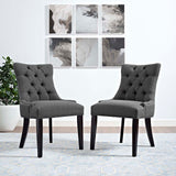 Regent Dining Side Chair Fabric Set of 2 Gray EEI-2743-GRY-SET
