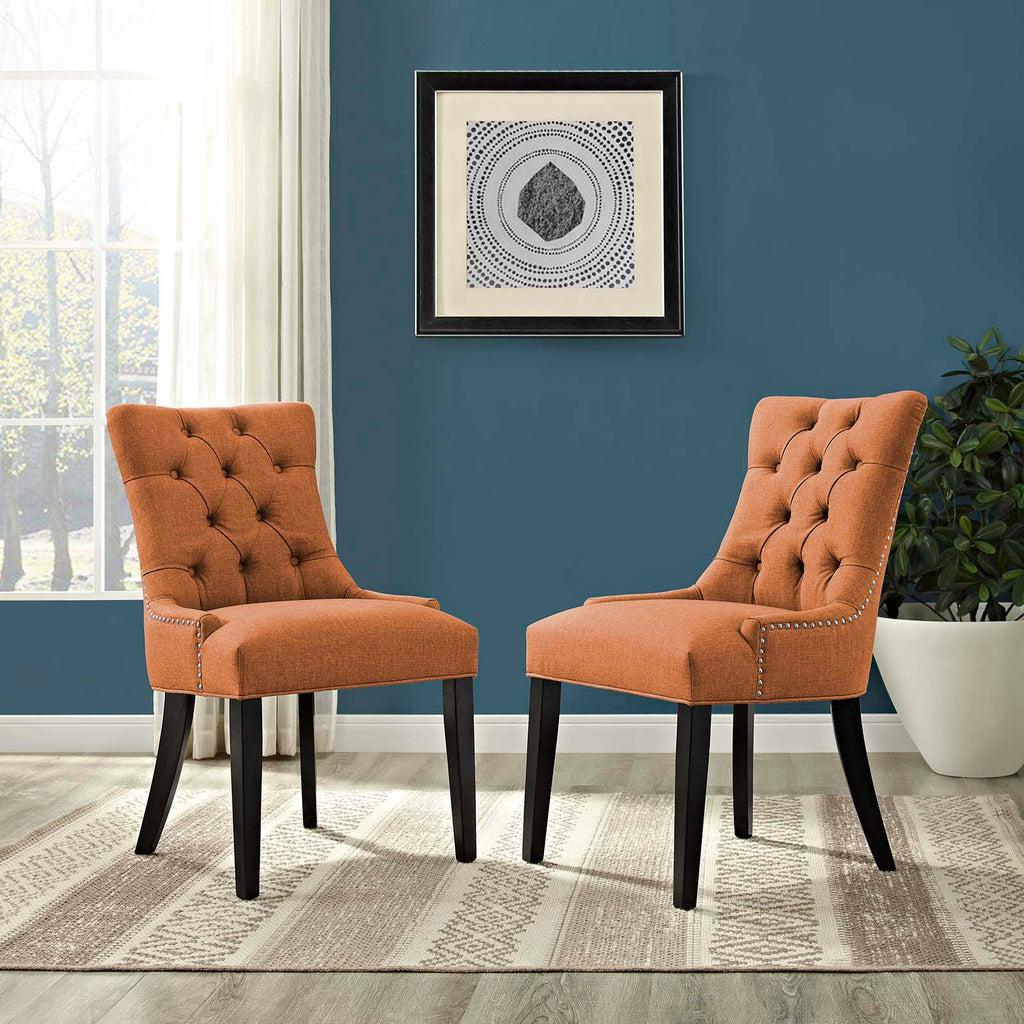 Regent Dining Side Chair Fabric Set of 2 Orange EEI-2743-ORA-SET