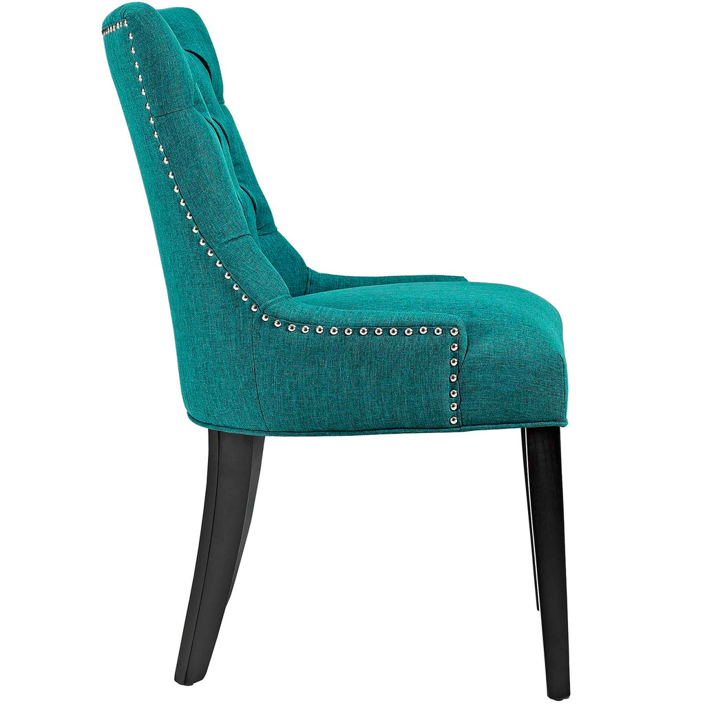 Regent Dining Side Chair Fabric Set of 2 Teal EEI-2743-TEA-SET