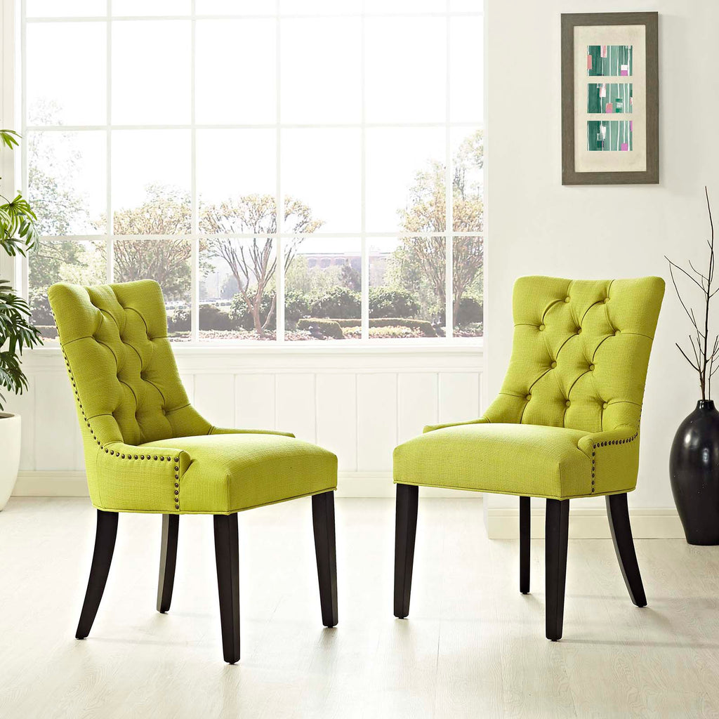 Regent Dining Side Chair Fabric Set of 2 Wheatgrass EEI-2743-WHE-SET