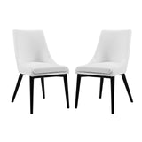 Viscount Dining Side Chair Vinyl Set of 2 White EEI-2744-WHI-SET