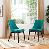 viscount Dining Side Chair Fabric Set of 2 Teal EEI-2745-TEA-SET