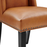 Modway Furniture Baron Dining Chair Vinyl Set of 2 0423 Tan EEI-2747-TAN-SET