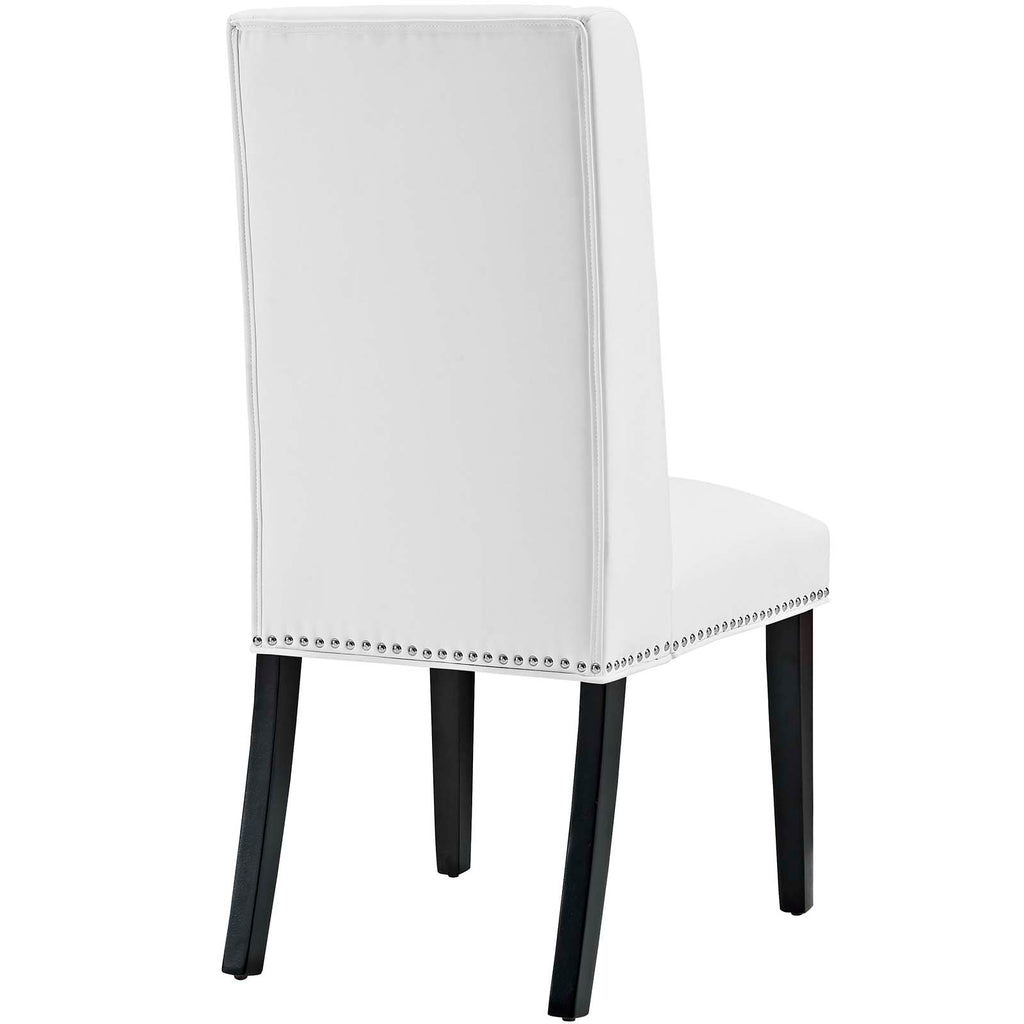 Baron Dining Chair Vinyl Set of 2 White EEI-2747-WHI-SET