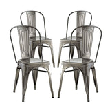 Promenade Dining Side Chair Set of 4 Gunmetal EEI-2750-GME-SET