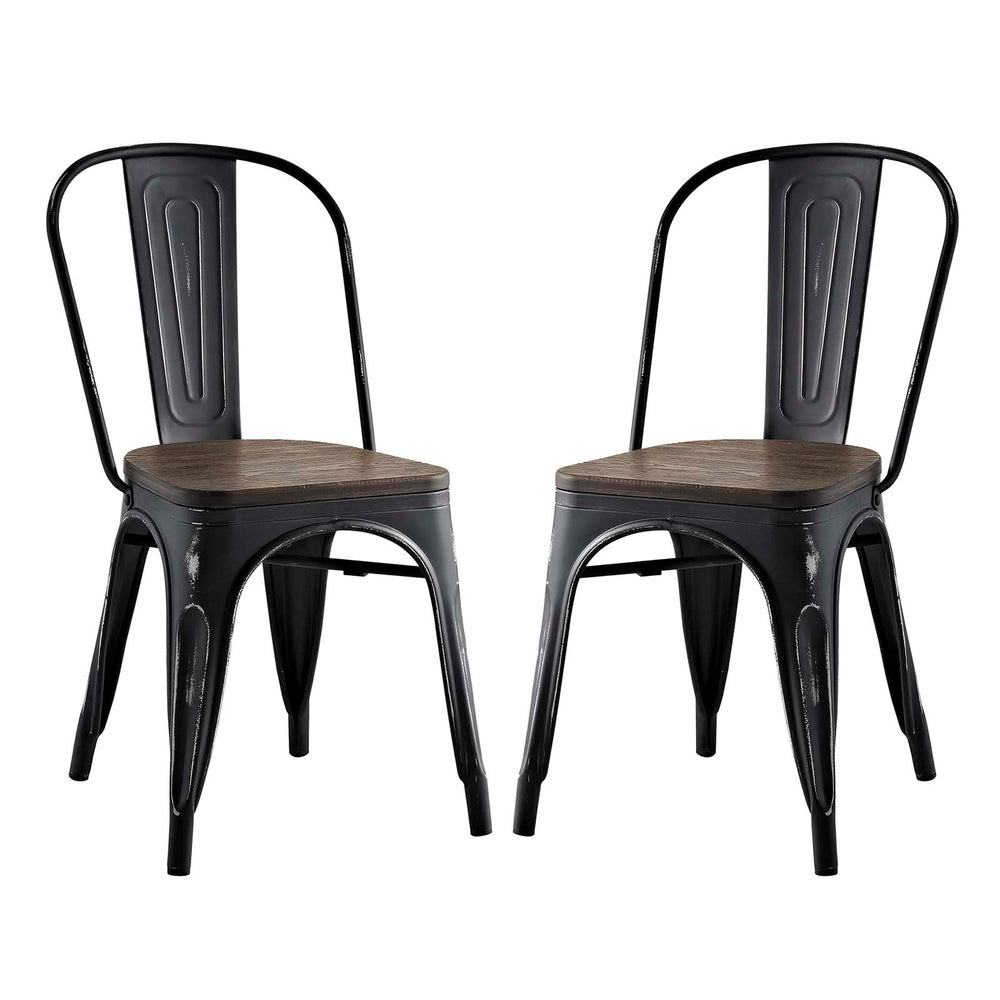 Promenade Dining Side Chair Set of 2 Black EEI-2751-BLK-SET