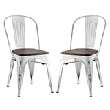 Promenade Dining Side Chair Set of 2 White EEI-2751-WHI-SET