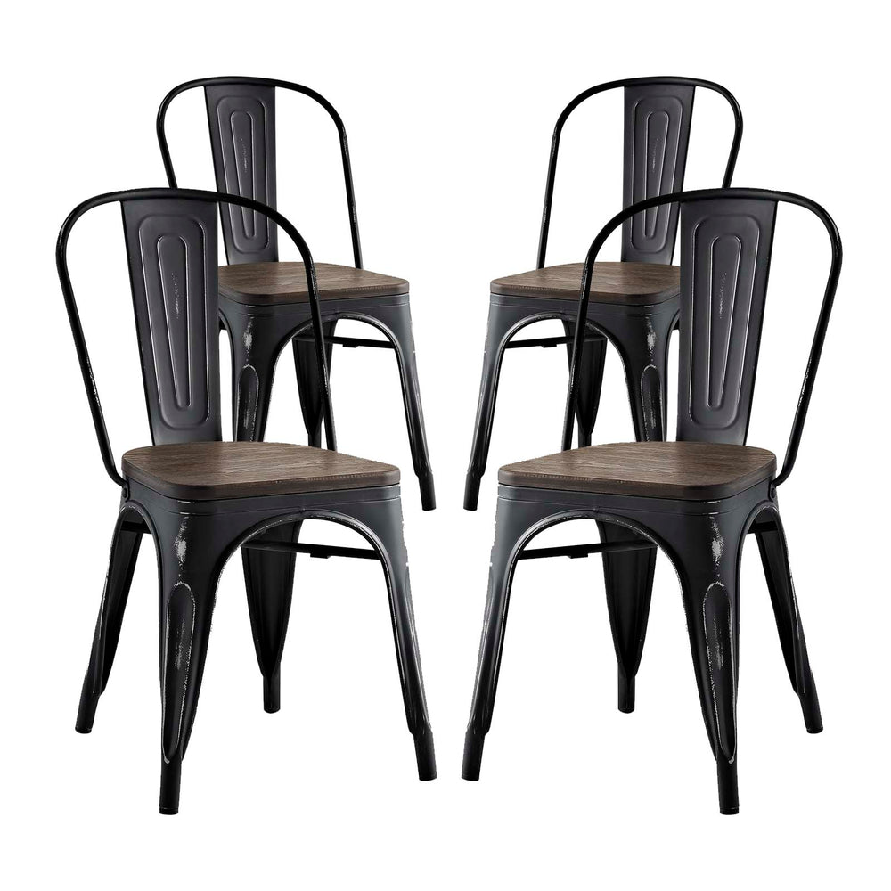 Promenade Dining Side Chair Set of 4 Black EEI-2752-BLK-SET