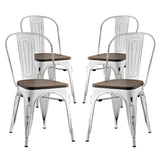 Promenade Dining Side Chair Set of 4 White EEI-2752-WHI-SET