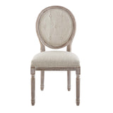 Arise Vintage French Upholstered Fabric Dining Side Chair Beige EEI-2795-BEI