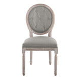 Arise Vintage French Upholstered Fabric Dining Side Chair Light Gray EEI-2795-LGR