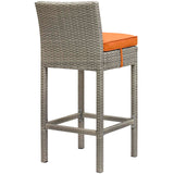 Conduit Outdoor Patio Wicker Rattan Bar Stool EEI-2800-LGR-ORA