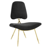Ponder Performance Velvet Lounge Chair Black EEI-2809-BLK