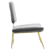 Ponder Performance Velvet Lounge Chair Gray EEI-2809-GRY