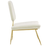 Ponder Performance Velvet Lounge Chair Ivory EEI-2809-IVO