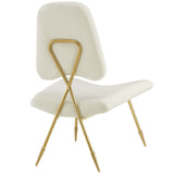Ponder Performance Velvet Lounge Chair Ivory EEI-2809-IVO