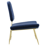 Ponder Performance Velvet Lounge Chair Navy EEI-2809-NAV