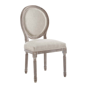 Emanate Vintage French Upholstered Fabric Dining Side Chair Beige EEI-2821-BEI