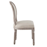 Emanate Vintage French Upholstered Fabric Dining Side Chair Beige EEI-2821-BEI