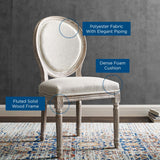 Emanate Vintage French Upholstered Fabric Dining Side Chair Beige EEI-2821-BEI