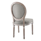 Emanate Vintage French Upholstered Fabric Dining Side Chair Light Gray EEI-2821-LGR