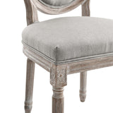 Emanate Vintage French Upholstered Fabric Dining Side Chair Light Gray EEI-2821-LGR