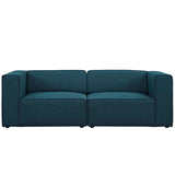 Mingle 2 Piece Upholstered Fabric Sectional Sofa Set Blue EEI-2825-BLU