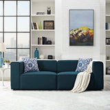 Mingle 2 Piece Upholstered Fabric Sectional Sofa Set Blue EEI-2825-BLU