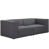 Mingle 2 Piece Upholstered Fabric Sectional Sofa Set Gray EEI-2825-GRY