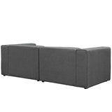 Mingle 2 Piece Upholstered Fabric Sectional Sofa Set Gray EEI-2825-GRY