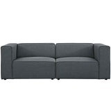 Mingle 2 Piece Upholstered Fabric Sectional Sofa Set Gray EEI-2825-GRY