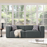 Mingle 2 Piece Upholstered Fabric Sectional Sofa Set Gray EEI-2825-GRY