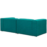 Mingle 2 Piece Upholstered Fabric Sectional Sofa Set Teal EEI-2825-TEA