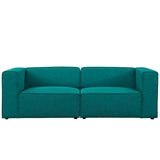 Mingle 2 Piece Upholstered Fabric Sectional Sofa Set Teal EEI-2825-TEA