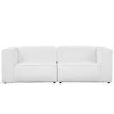 Mingle 2 Piece Upholstered Fabric Sectional Sofa Set White EEI-2825-WHI