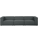 Mingle 3 Piece Upholstered Fabric Sectional Sofa Set Gray EEI-2827-GRY
