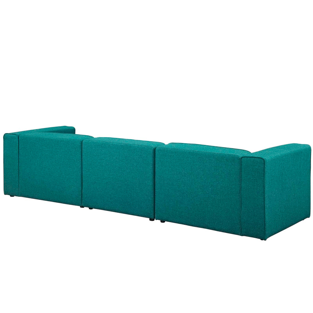 Mingle 3 Piece Upholstered Fabric Sectional Sofa Set Teal EEI-2827-TEA
