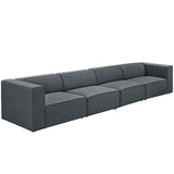 Mingle 4 Piece Upholstered Fabric Sectional Sofa Set Gray EEI-2829-GRY
