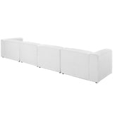 Mingle 4 Piece Upholstered Fabric Sectional Sofa Set White EEI-2829-WHI