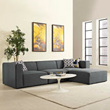 Mingle 4 Piece Upholstered Fabric Sectional Sofa Set Gray EEI-2831-GRY
