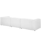 Mingle 4 Piece Upholstered Fabric Sectional Sofa Set White EEI-2831-WHI