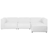 Mingle 4 Piece Upholstered Fabric Sectional Sofa Set White EEI-2831-WHI