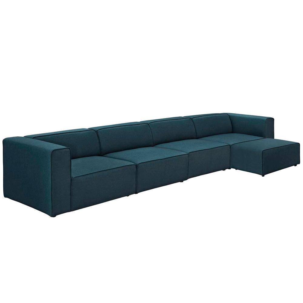Mingle 5 Piece Upholstered Fabric Sectional Sofa Set Blue EEI-2833-BLU