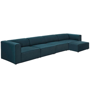 Mingle 5 Piece Upholstered Fabric Sectional Sofa Set Blue EEI-2833-BLU