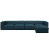 Mingle 5 Piece Upholstered Fabric Sectional Sofa Set Blue EEI-2833-BLU
