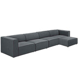 Mingle 5 Piece Upholstered Fabric Sectional Sofa Set Gray EEI-2833-GRY